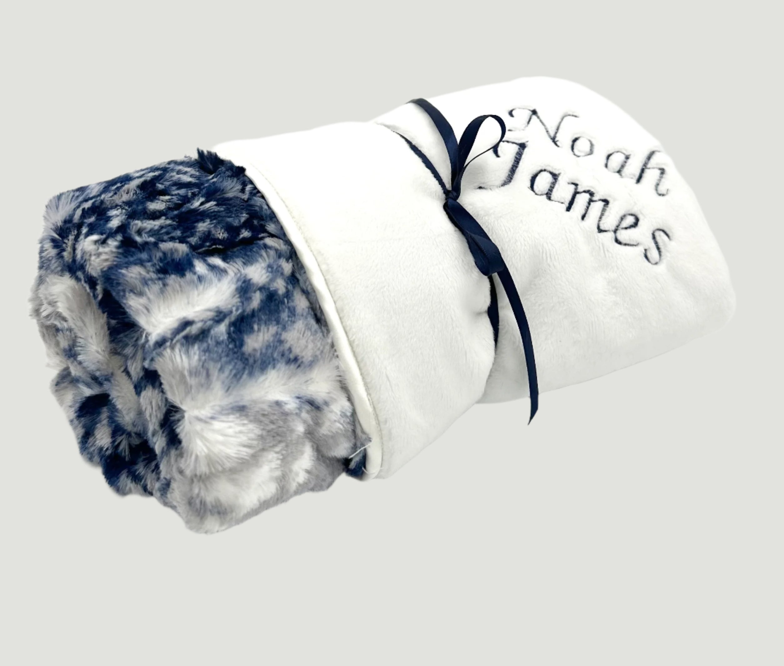 Noah Blue Leopard Baby Basket