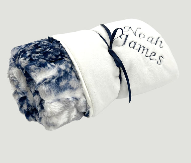 Noah Blue Leopard Baby Basket