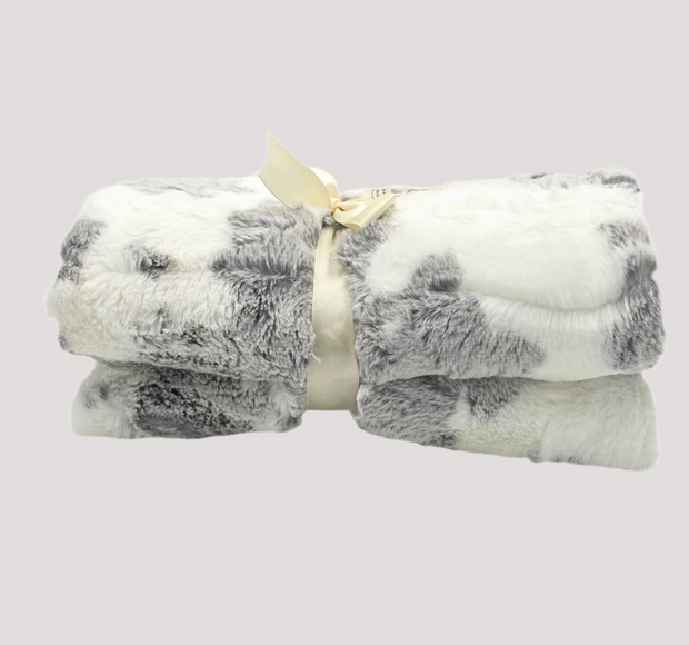 Calloway Grey Cow Print Blanket