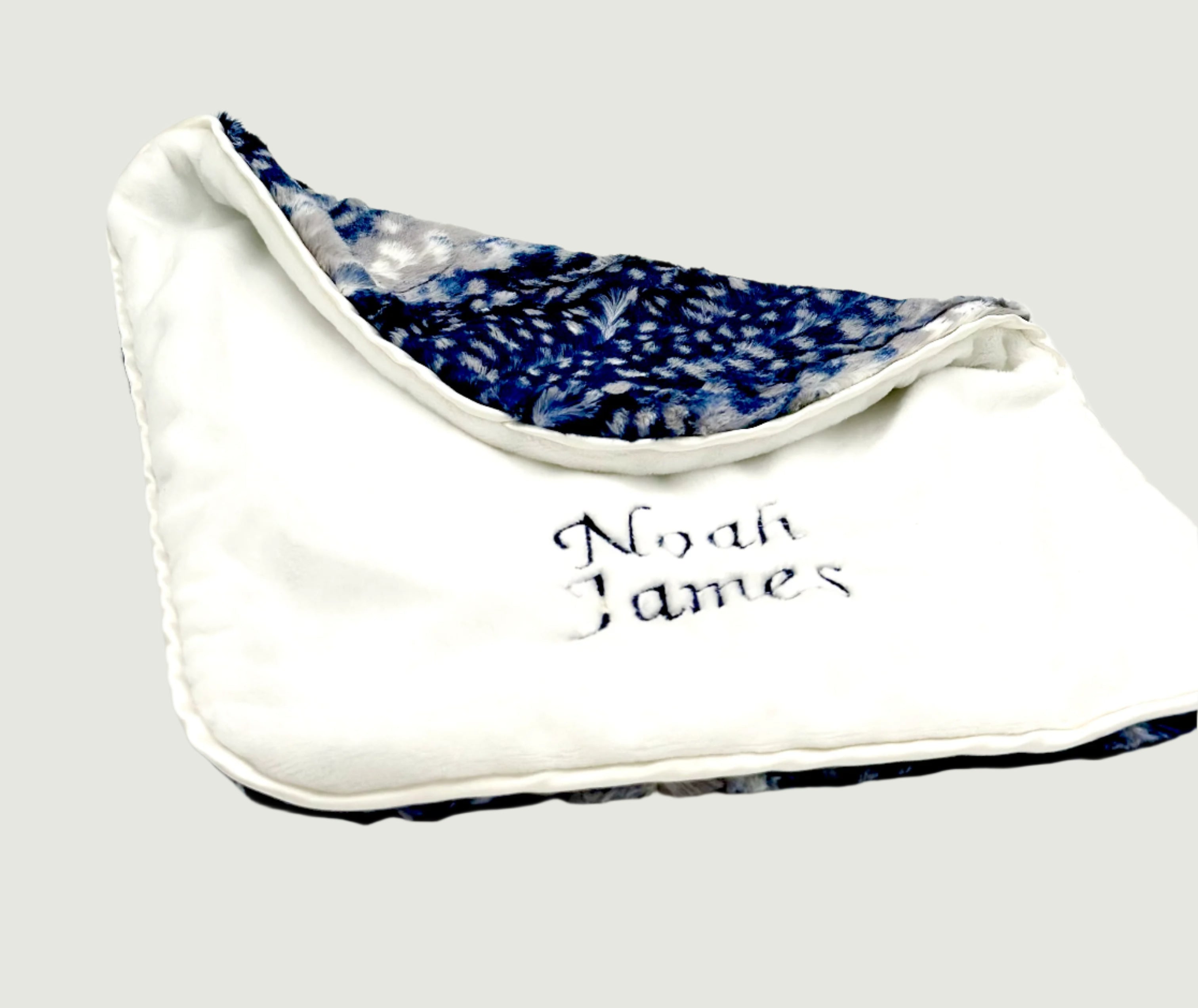 Noah Blue Leopard Baby Basket
