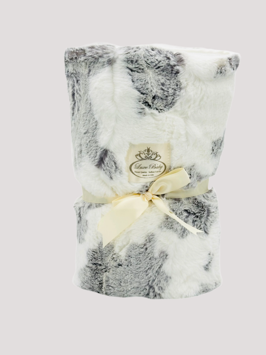 Calloway Grey Cow Print Blanket
