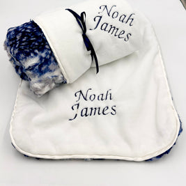 Noah Blue Leopard Baby Basket