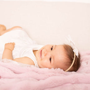 Luxe Baby Plus Mia Pink Blanket - Baby Stroller Blanket - Newborn Baby Essentials & Baby Gifts - 29x36