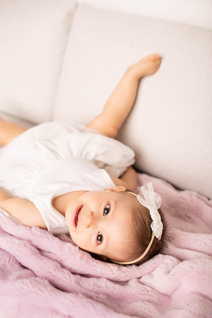 Ultra-Soft Heavenly Cloud Blanket for Babies – Wavy Pink Plush, Velour Lined, Satin Trimmed - 29x36"