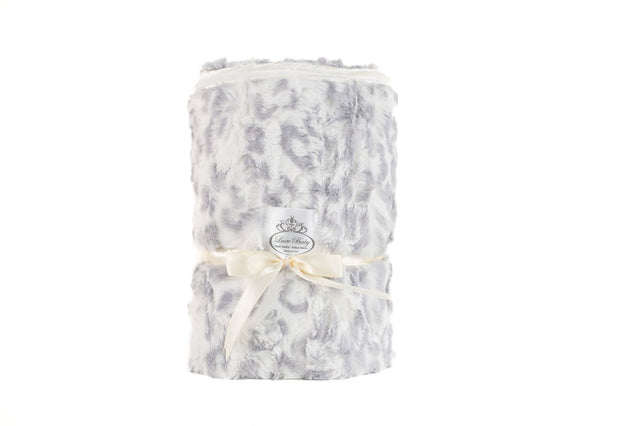 Soft Chettah Snow Printed Velour  Blanket for Babies - Satin Trimmed - 29x36" -2