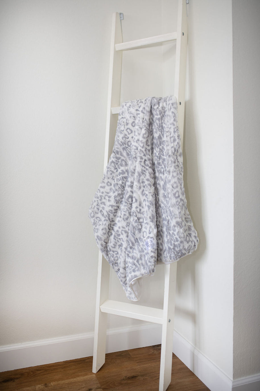 Soft Chettah Snow Printed Velour  Blanket for Babies - Satin Trimmed - 29x36" -2