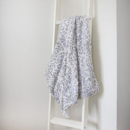 Soft Chettah Snow Printed Velour  Blanket for Babies - Satin Trimmed - 29x36