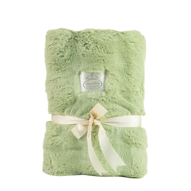 Luxe Baby Plush Sage Blanket - Baby Stroller Blanket - Newborn Baby Essentials & Baby Gifts - 29x36"