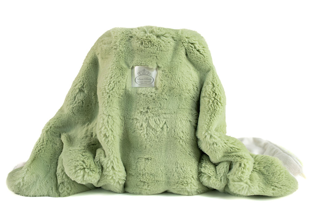 Luxe Baby Plush Sage Blanket - Baby Stroller Blanket - Newborn Baby Essentials & Baby Gifts - 29x36