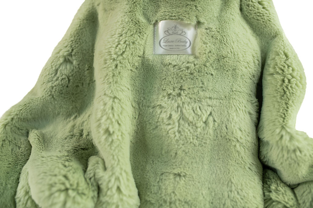 Luxe Baby Plush Sage Blanket - Baby Stroller Blanket - Newborn Baby Essentials & Baby Gifts - 29x36