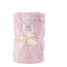 Luxe Baby Plus Mia Pink Blanket - Baby Stroller Blanket - Newborn Baby Essentials & Baby Gifts - 29x36
