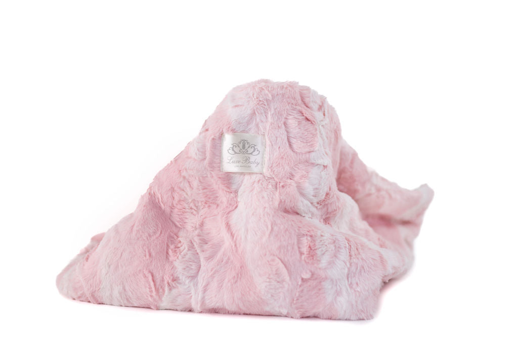 Luxe Baby Plus Mia Pink Blanket - Baby Stroller Blanket - Newborn Baby Essentials & Baby Gifts - 29x36