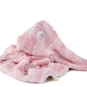 Luxe Baby Plus Mia Pink Blanket - Baby Stroller Blanket - Newborn Baby Essentials & Baby Gifts - 29x36