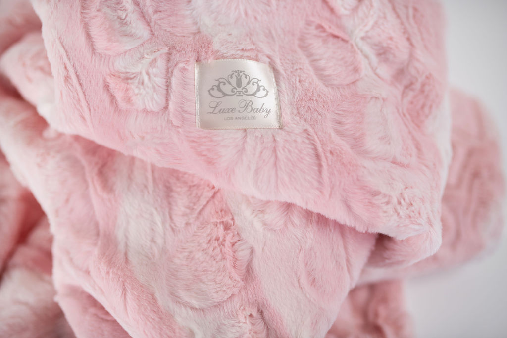 Luxe Baby Plus Mia Pink Blanket - Baby Stroller Blanket - Newborn Baby Essentials & Baby Gifts - 29x36