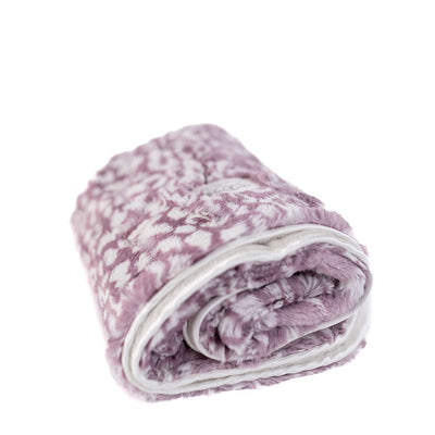 Cheetah Lilac Print Blanket for Babies – Satin Trimmed - 29x36