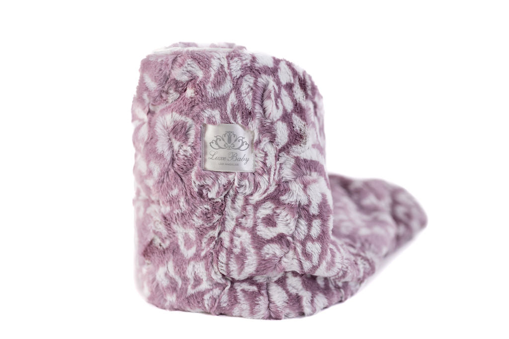 Cheetah Lilac Print Blanket for Babies – Satin Trimmed - 29x36