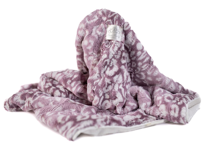 Cheetah Lilac Print Blanket for Babies – Satin Trimmed - 29x36"