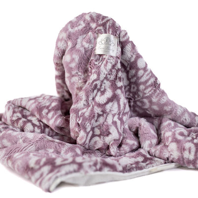 Cheetah Lilac Print Blanket for Babies – Satin Trimmed - 29x36