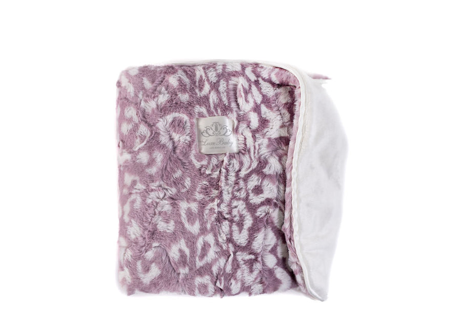Cheetah Lilac Print Blanket for Babies – Satin Trimmed - 29x36"