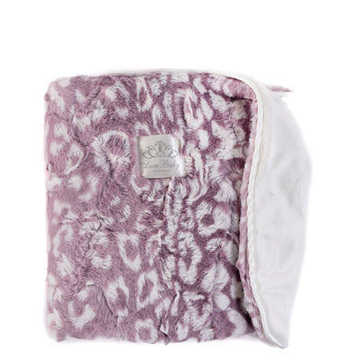 Cheetah Lilac Print Blanket for Babies – Satin Trimmed - 29x36