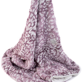Cheetah Lilac Print Blanket for Babies – Satin Trimmed - 29x36