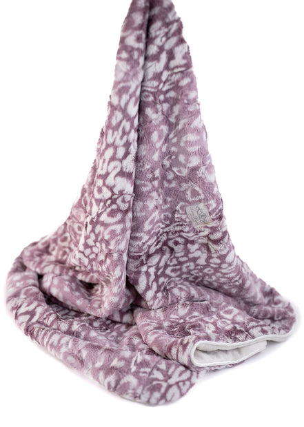 Cheetah Lilac Print Blanket for Babies – Satin Trimmed - 29x36"