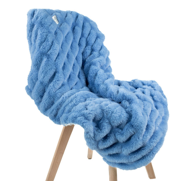 Ultra-Soft Heavenly Cloud Blanket for Babies – Sky Blue Velour Lined, Satin Trimmed - 29x36"