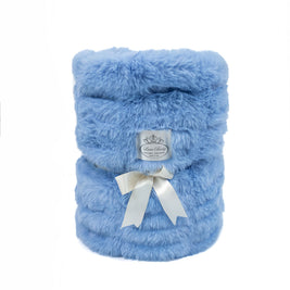 Ultra-Soft Heavenly Cloud Blanket for Babies – Sky Blue Velour Lined, Satin Trimmed - 29x36