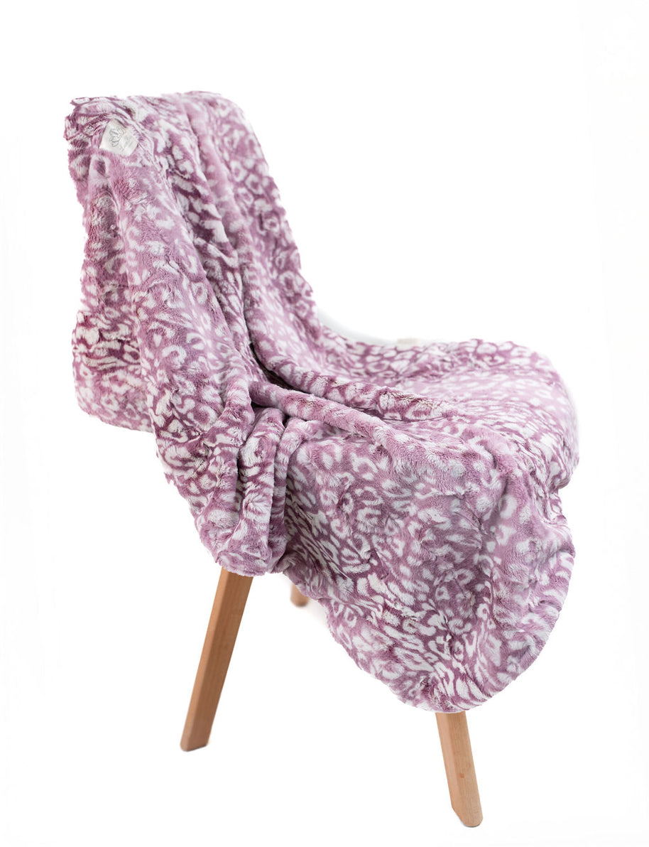 Cheetah Lilac Print Blanket for Babies – Satin Trimmed - 29x36"