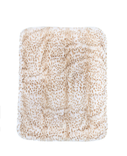 Ultra-Soft Jaguar Faux Fur Printed Blanket for Babies -Tan - Satin Trimmed - 29x36"