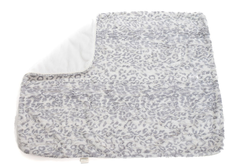 Soft Chettah Snow Printed Velour  Blanket for Babies - Satin Trimmed - 29x36" -2