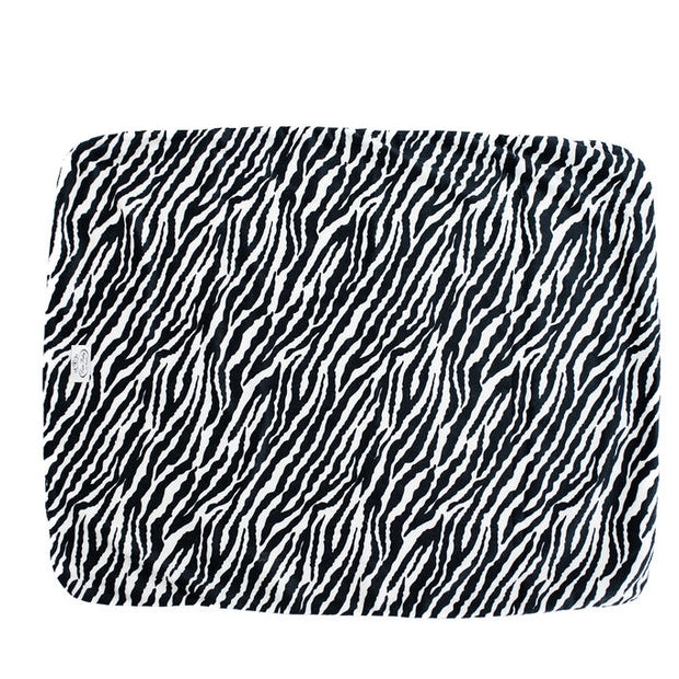 Ultra-Soft Heavenly Cloud Baby Blanket – Chic Black and White Zebra Plush, Cream Velour Lined, Cream Satin Trimmed - 29x36"