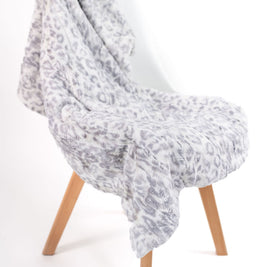 Soft Chettah Snow Printed Velour  Blanket for Babies - Satin Trimmed - 29x36
