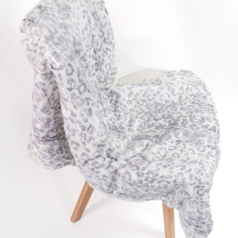 Soft Chettah Snow Printed Velour  Blanket for Babies - Satin Trimmed - 29x36