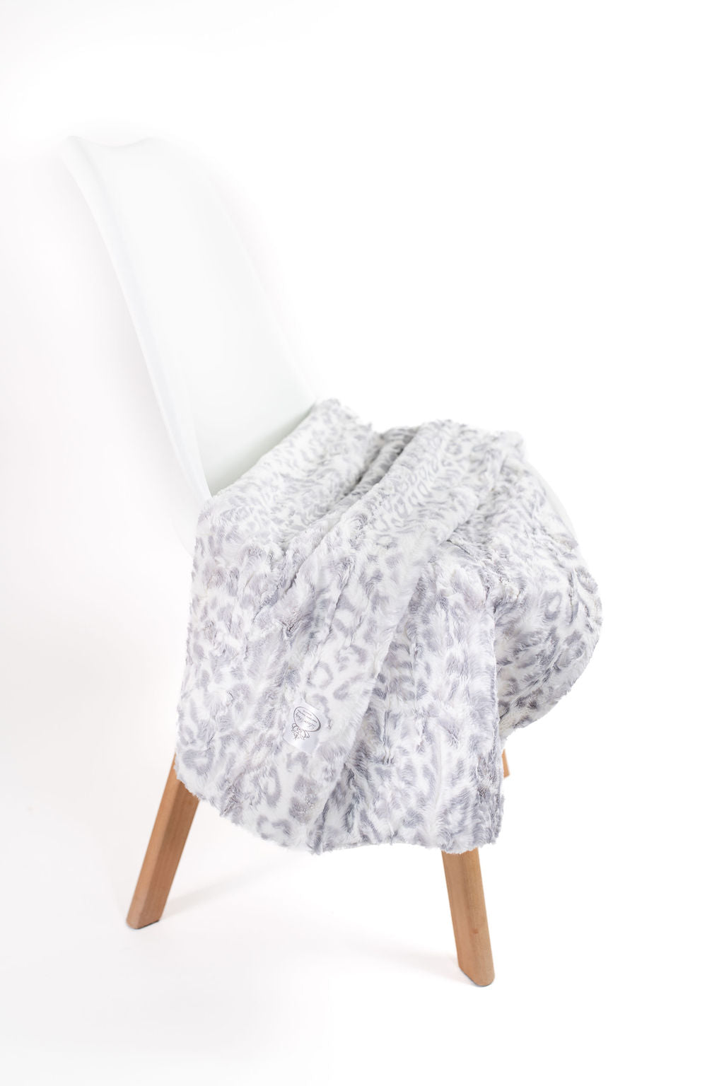 Soft Chettah Snow Printed Velour  Blanket for Babies - Satin Trimmed - 29x36