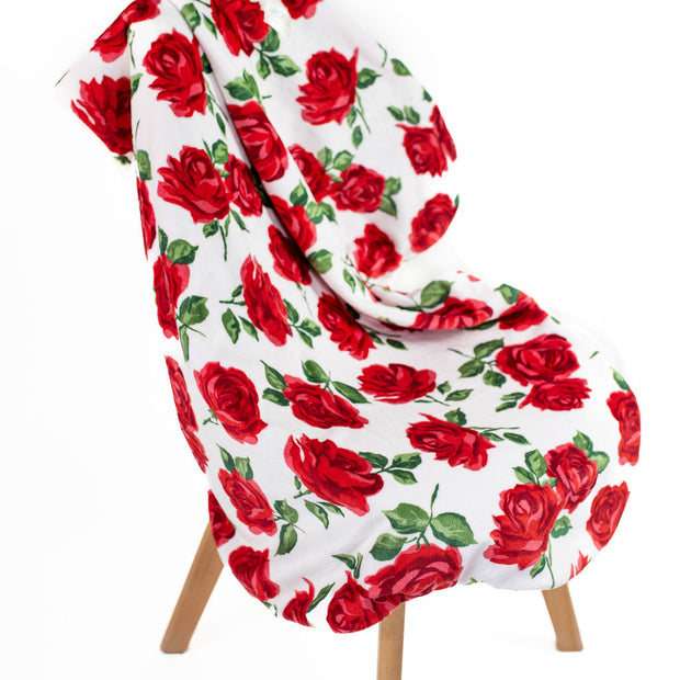 Luxe Baby Red Roses Blanket - Baby Stroller Blanket - Newborn Baby Essentials & Baby Gifts - 29x36" (Copy)