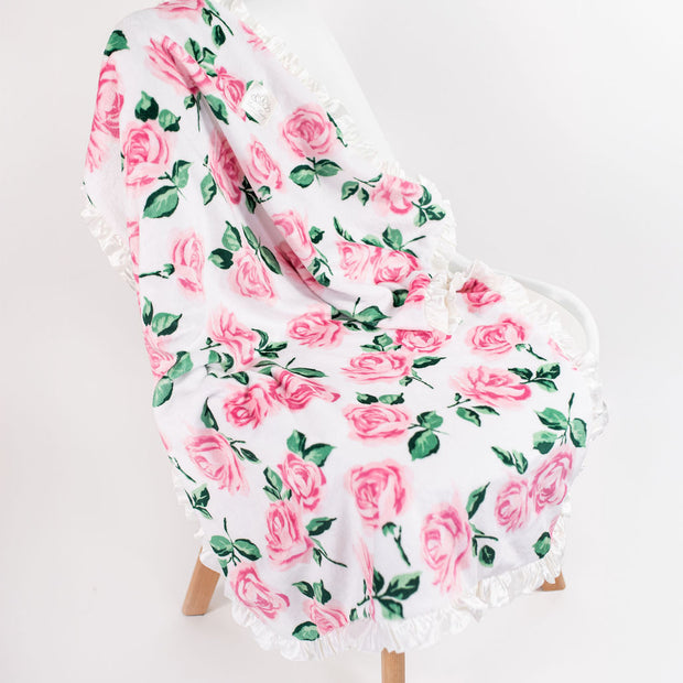Luxe Baby Blush Rose Blanket - Baby Stroller Blanket - Newborn Baby Essentials & Baby Gifts - 29x36"