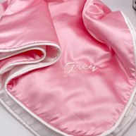 Satin Baby Blanket -Pink-Personalized