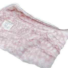 Soft Chettah Pink  Printed Velour  Blanket for Babies - Satin Trimmed - 29x36