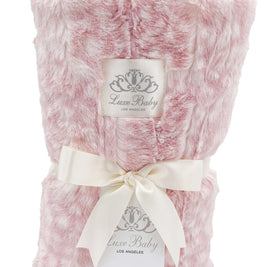 Soft Chettah Pink  Printed Velour  Blanket for Babies - Satin Trimmed - 29x36
