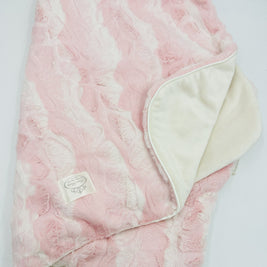 Soft Chettah Pink  Printed Velour  Blanket for Babies - Satin Trimmed - 29x36