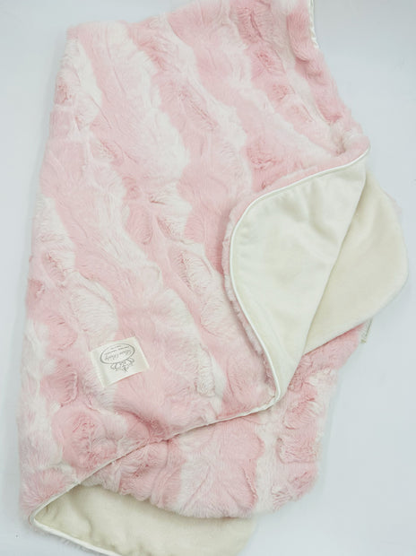 Soft Chettah Pink  Printed Velour  Blanket for Babies - Satin Trimmed - 29x36"