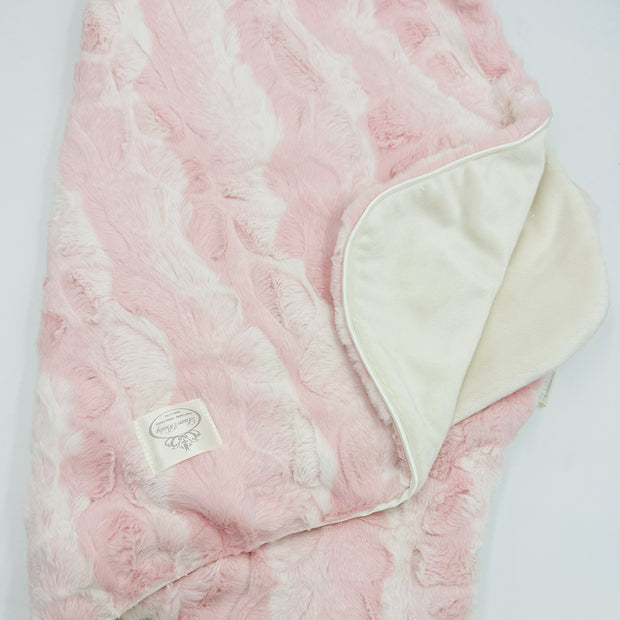 Soft Chettah Pink  Printed Velour  Blanket for Babies - Satin Trimmed - 29x36"