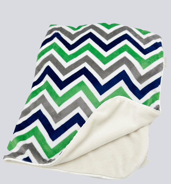 Riley Key Lime and Navy Blanket