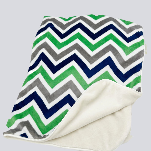 Riley Key Lime and Navy Blanket