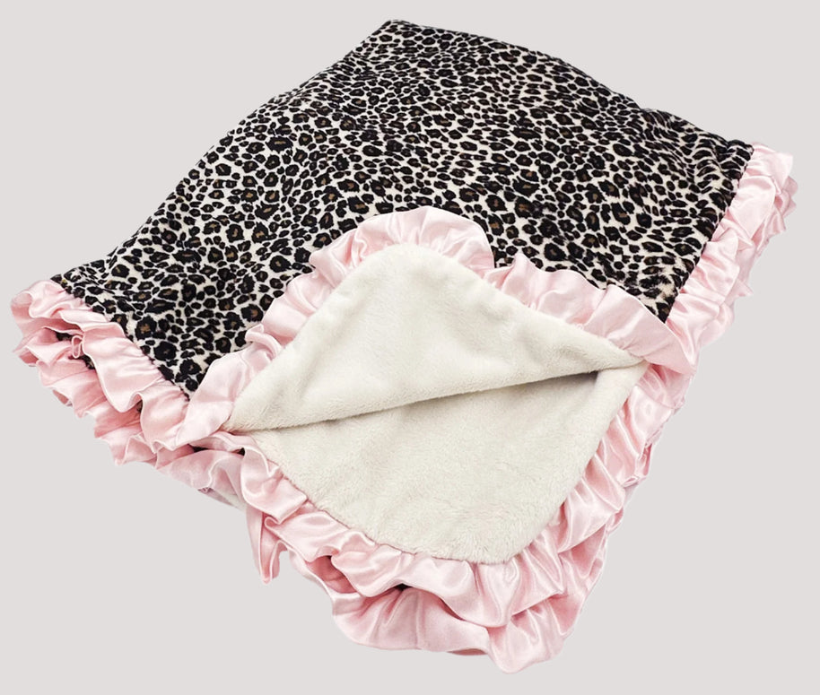 Emma Leopard Ruffled Blanket