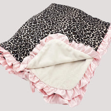 Emma Leopard Ruffled Blanket