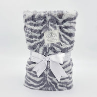 Zoe Zebra Grey Plush Blanket
