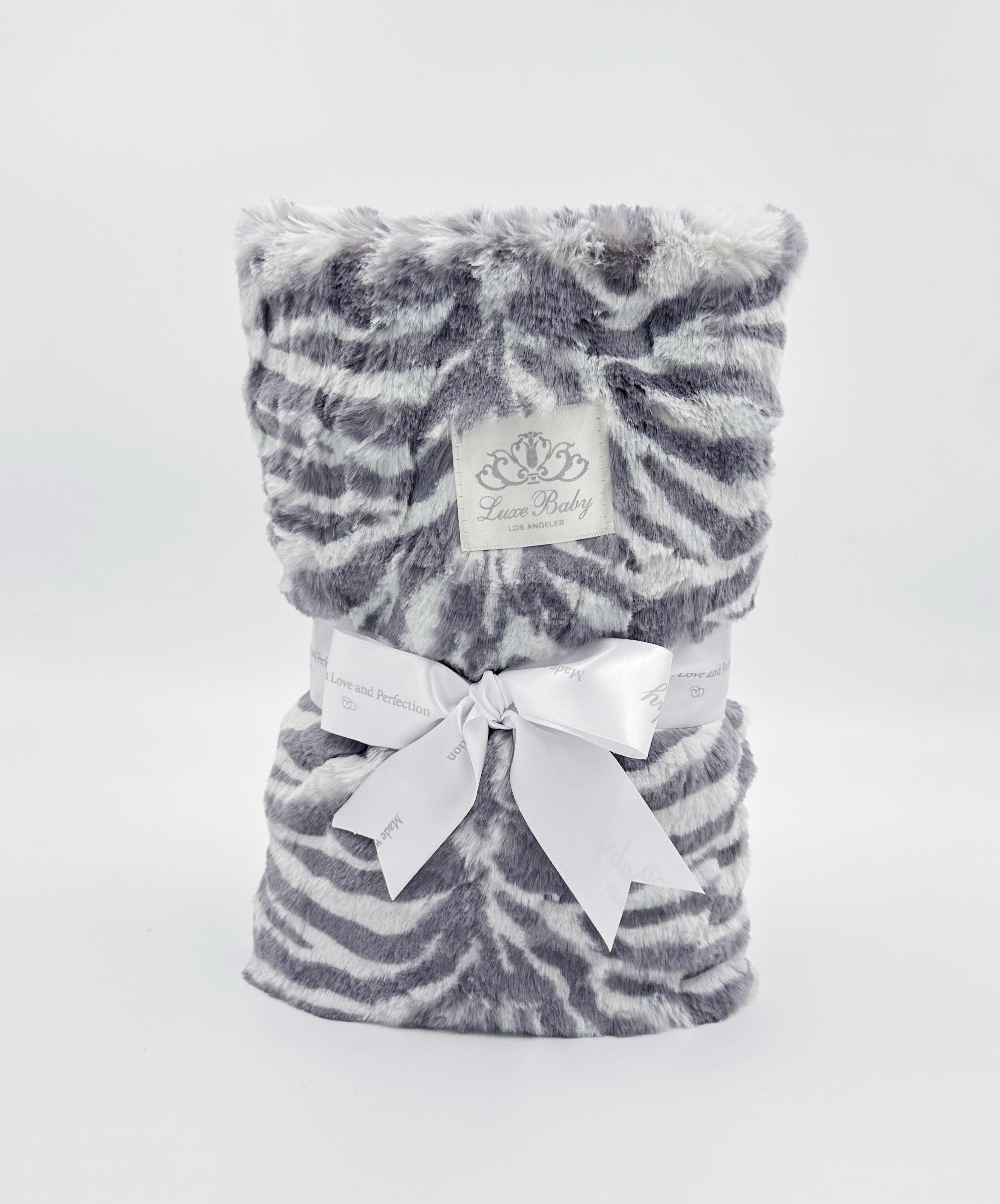 Zoe Zebra Grey Plush Blanket
