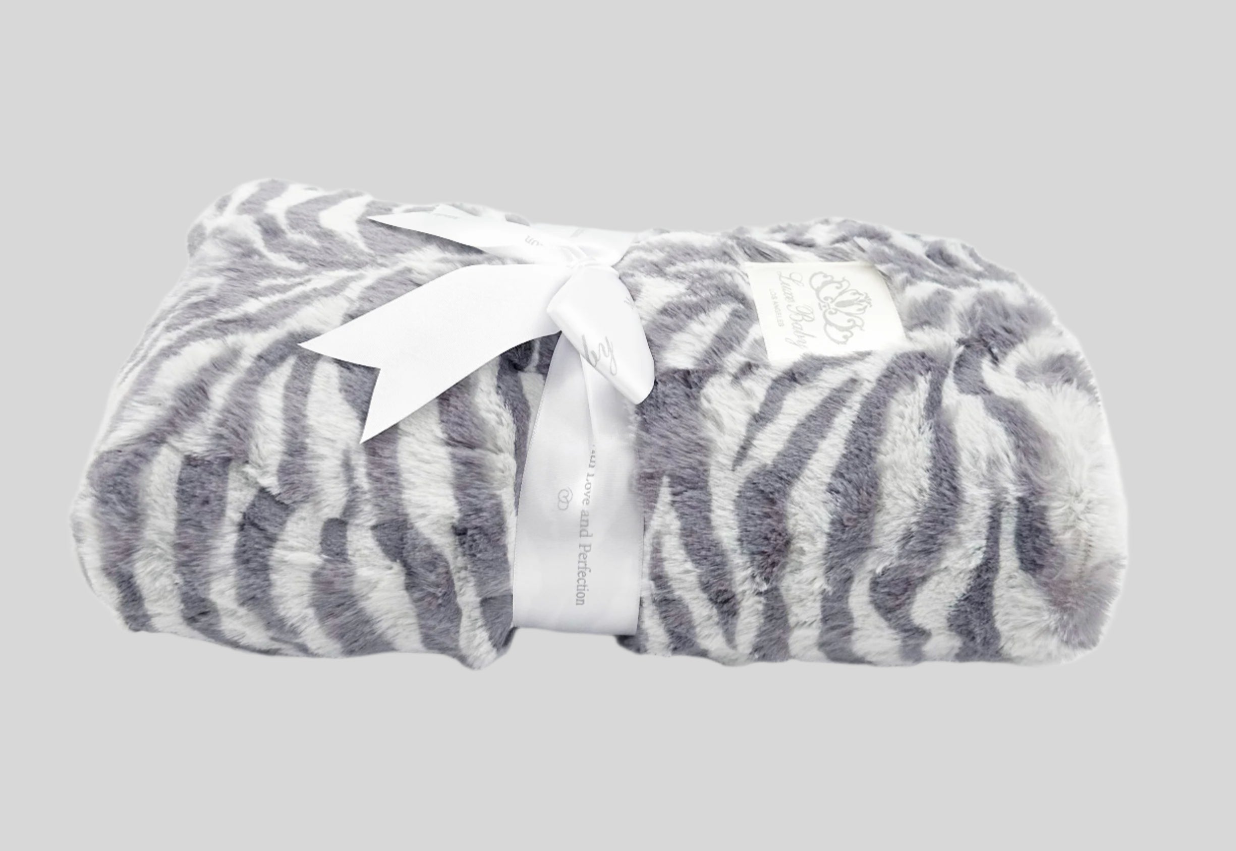 Zoe Zebra Grey Plush Blanket
